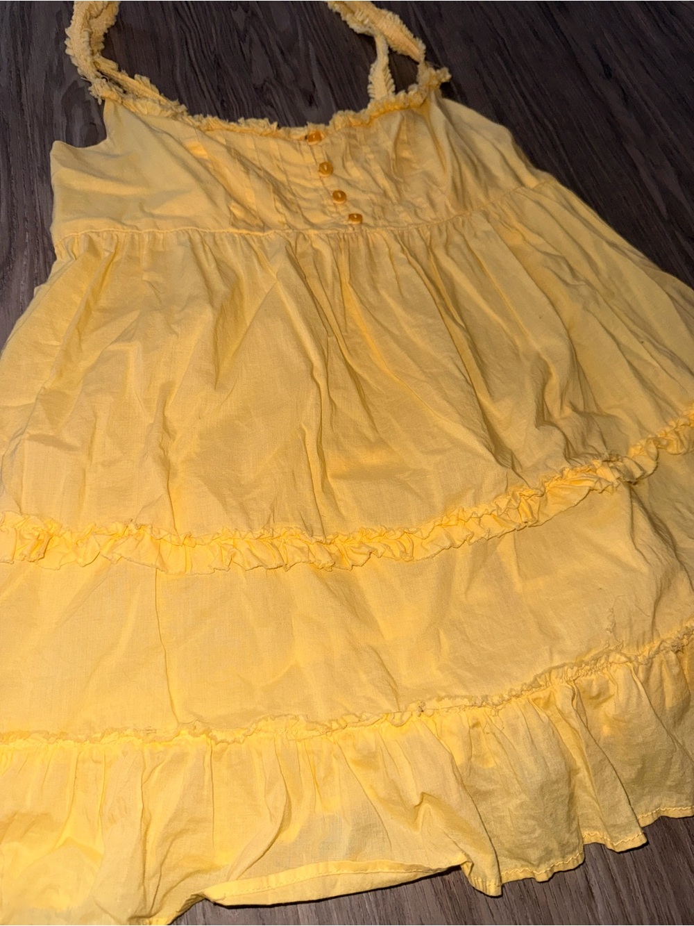 Mimi Chica Yellow Ruffle Strap Sundress Tank for Kids - Picture 3 of 5